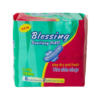 Giá tốt. Blessing Nhà sản xuất chuyên nghiệp Một lần sử dụng Hít thở Lớp lưng thiết kế đặc biệt Phụ nữ Pads Phụ nữ vệ sinh Napkin trực tuyến