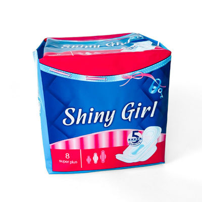 Giá tốt. Hot Sale Oem Brand High Absorbent Cotton Blue in ấn khăn vệ sinh trong nhà máy Trung Quốc trực tuyến