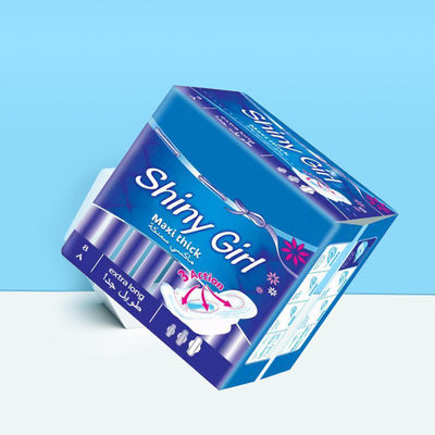 Giá tốt. Bàn khăn vệ sinh dùng một lần trắng với chip màu xanh không dệt cho sử dụng kinh nguyệt trực tuyến